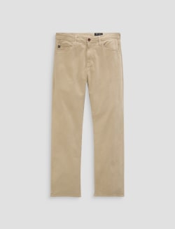 Protégé Linen Pant Dune Khaki Classic Straight MENS BOTTOMS Photo 1