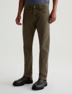 Tellis Selvage Sulfur Dried Cedar Modern Slim MENS BOTTOMS Photo 4