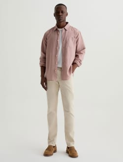 Tellis SUD Natural Ivory Sueded Modern Slim MENS BOTTOMS Photo 2