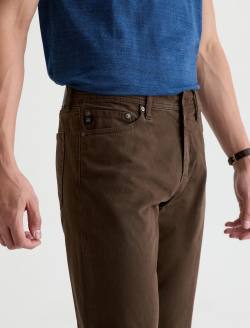 Tellis Pant Sulfur Burnt Umber Sueded Sateen Modern Slim MENS BOTTOMS Photo 4
