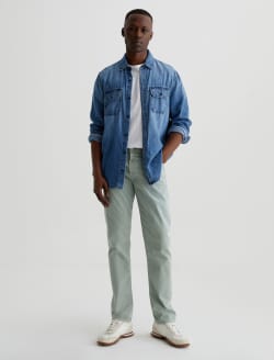Tellis SUD Sulfur Matcha Latte Sueded Modern Slim MENS BOTTOMS Photo 2