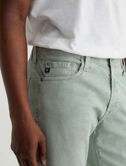 Tellis SUD Sulfur Matcha Latte Sueded Modern Slim MENS BOTTOMS Photo 4