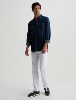 Everett Commuter Performance Almost White Airluxe™ Slim Straight MENS BOTTOMS Photo 2