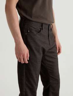 Everett Moleskin Textured Houndstooth Black Multi Slim Straight MENS BOTTOMS Photo 4
