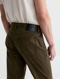 Everett Pant Sulfur Dirty Olive Sueded Sateen Slim Straight MENS BOTTOMS Photo 7