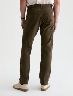 Everett Pant Sulfur Dirty Olive Sueded Sateen Slim Straight MENS BOTTOMS Photo 8