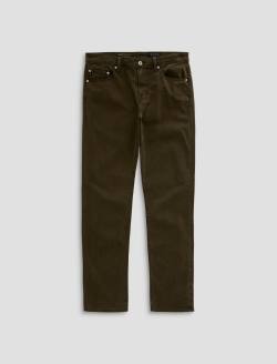 Everett Pant Sulfur Dirty Olive Sueded Sateen Slim Straight MENS BOTTOMS Photo 1