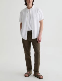 Tate Linen Pant Shady Moss Relaxed Drawstring  MENS BOTTOMS Photo 2