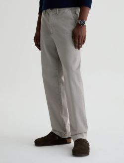 Archie SUD Trouser Sulfur Classic Grey Sueded Sateen Straight Chino MENS BOTTOMS Photo 6