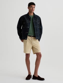 Archie Pleated Short Sulfur Dune Khaki Pleated Straight Trouser Short MENS BOTTOMS Photo 2