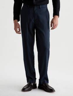 Archie Trouser Cobalt/Natural Stripe Straight Chino MENS BOTTOMS Photo 3