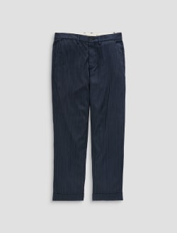 Archie Trouser Cobalt/Natural Stripe Straight Chino MENS BOTTOMS Photo 1
