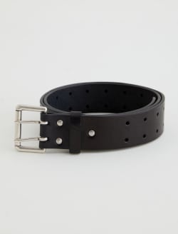 Bardon Belt Black/Nickel Double Prong Italian Leather Belt ACCESSORIES Photo 4