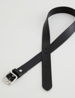 Florence Belt Black/Nickel Classic Buffed Italian Leather Belt ACCESSORIES Photo 1