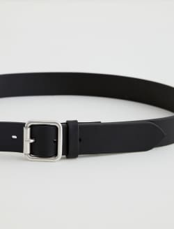 Florence Belt Black/Nickel Classic Buffed Italian Leather Belt ACCESSORIES Photo 3