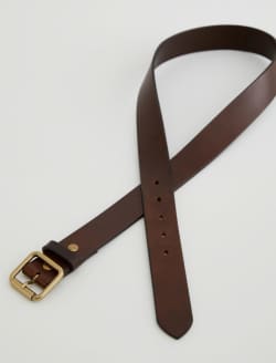 Florence Belt Brown/Brass Classic Buffed Italian Leather Belt ACCESSORIES Photo 1