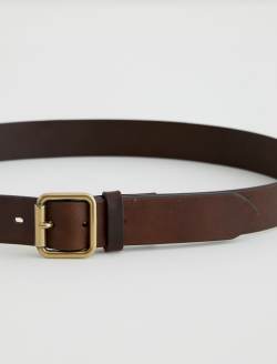 Florence Belt Brown/Brass Classic Buffed Italian Leather Belt ACCESSORIES Photo 3