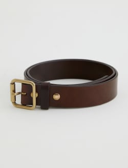 Florence Belt Brown/Brass Classic Buffed Italian Leather Belt ACCESSORIES Photo 4