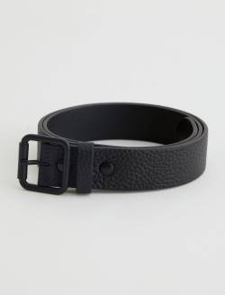 Florence Belt Black/Black Classic Pebbled Italian Leather Belt ACCESSORIES Photo 4