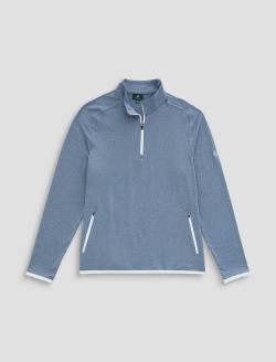 Gorge 1/4 Zip Blue Steel/Bright White Melang Green Label Collection MENS TOPS Photo 1