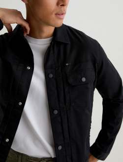 Sid Commuter Performance Jacket True Black Pleated Trucker MENS TOPS Photo 3