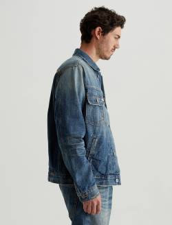 Sid Selvage Jacket 19 Years Garden Grove AG-ed™ Pleated Trucker Denim Jacket MENS TOPS Photo 4