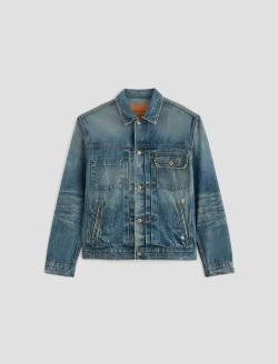 Sid Selvage Jacket 19 Years Garden Grove AG-ed™ Pleated Trucker Denim Jacket MENS TOPS Photo 1