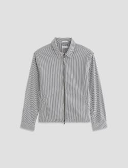 Philip Zip Jacket Charcoal Stripe Modern Chore Coat MENS TOPS Photo 1