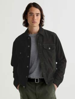 Dart Suede Jacket Super Black Suede Classic Trucker MENS TOPS Photo 2