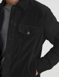 Dart Suede Jacket Super Black Suede Classic Trucker MENS TOPS Photo 6
