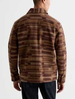 Leon Jacket Mocha Pitch Jacquard Chore Coat MENS TOPS Photo 8