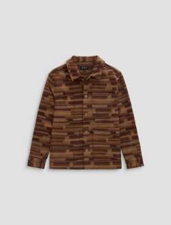 Leon Jacket Mocha Pitch Jacquard Chore Coat MENS TOPS Photo 1