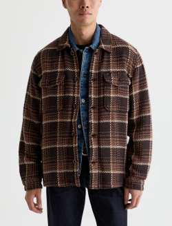 Grant Jacket Brown/White Heavyweight Overshirt MENS TOPS Photo 2