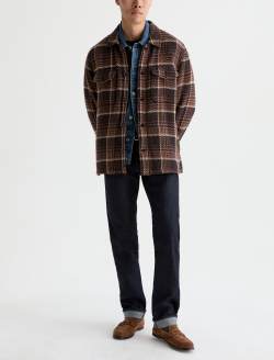 Grant Jacket Brown/White Heavyweight Overshirt MENS TOPS Photo 5