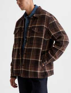 Grant Jacket Brown/White Heavyweight Overshirt MENS TOPS Photo 7