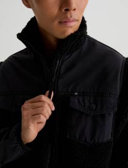 Wylie Jacket True Black Relaxed Fleece Jacket MENS TOPS Photo 3