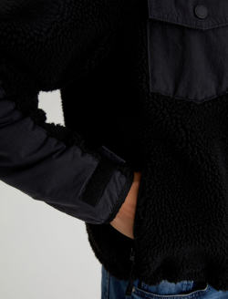 Wylie Jacket True Black Relaxed Fleece Jacket MENS TOPS Photo 6