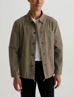 George Herringbone Jacket Dusty Sage Utility Shirt Jacket MENS TOPS Photo 2