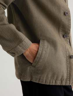 George Herringbone Jacket Dusty Sage Utility Shirt Jacket MENS TOPS Photo 6