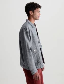Sid Linen Jacket Sterling Pleated Trucker MENS TOPS Photo 4