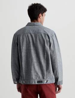 Sid Linen Jacket Sterling Pleated Trucker MENS TOPS Photo 8