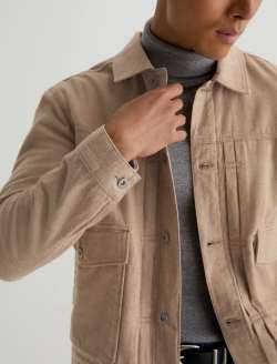 Sid Jacket Melange Camel Pleated Trucker MENS TOPS Photo 3