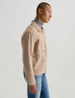 Sid Jacket Melange Camel Pleated Trucker MENS TOPS Photo 4