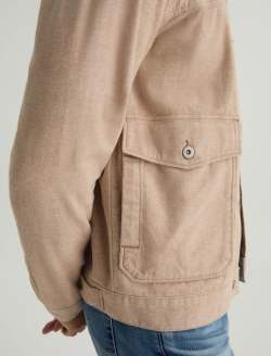Sid Jacket Melange Camel Pleated Trucker MENS TOPS Photo 6