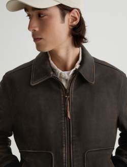 Charles Jacket Adventure Leather Bomber MENS TOPS Photo 3