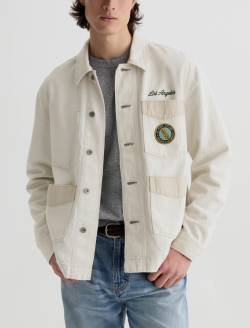 Adam Jacket Natural Oak Linen Relaxed Chore Coat MENS TOPS Photo 2