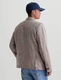 Leo Linen Blazer Oak Barrel Classic Fit MENS TOPS Photo 8