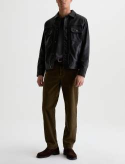 Sid Leather Jacket Black Leather Pleated Trucker MENS TOPS Photo 5