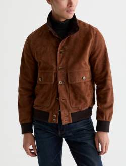 Andre Suede Jacket Jazzwood Classic Suede Bomber Jacket MENS TOPS Photo 2