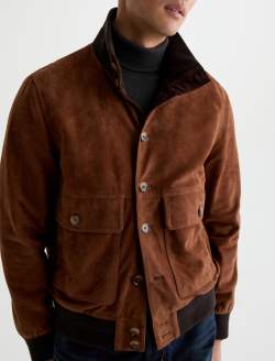 Andre Suede Jacket Jazzwood Classic Suede Bomber Jacket MENS TOPS Photo 3